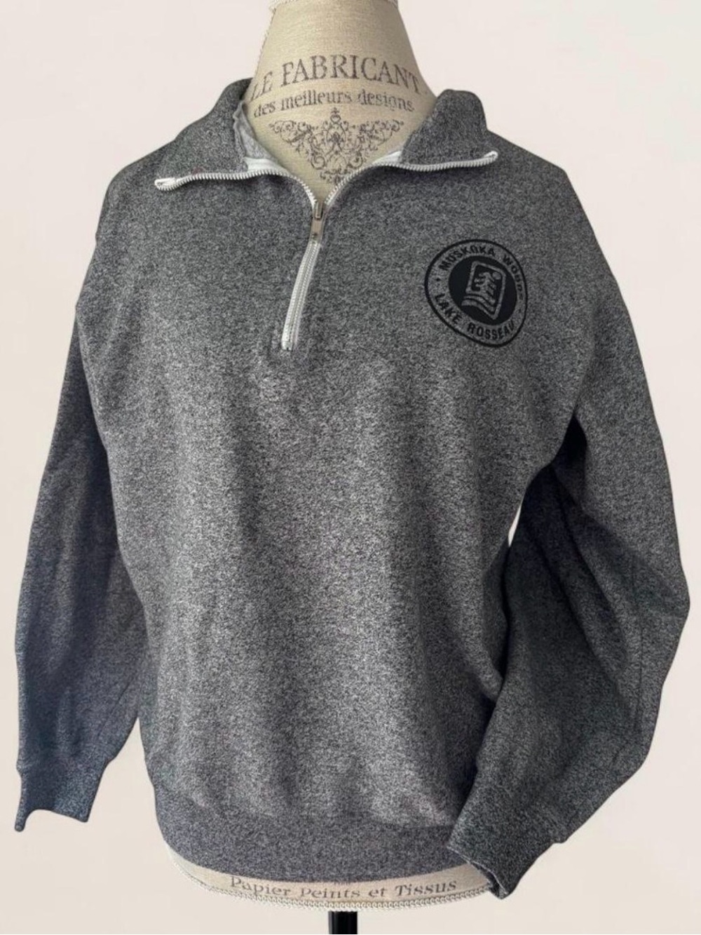 Women’s Gray Muskoka Woods Quarter-Zip Sweater - Picture 1 of 6